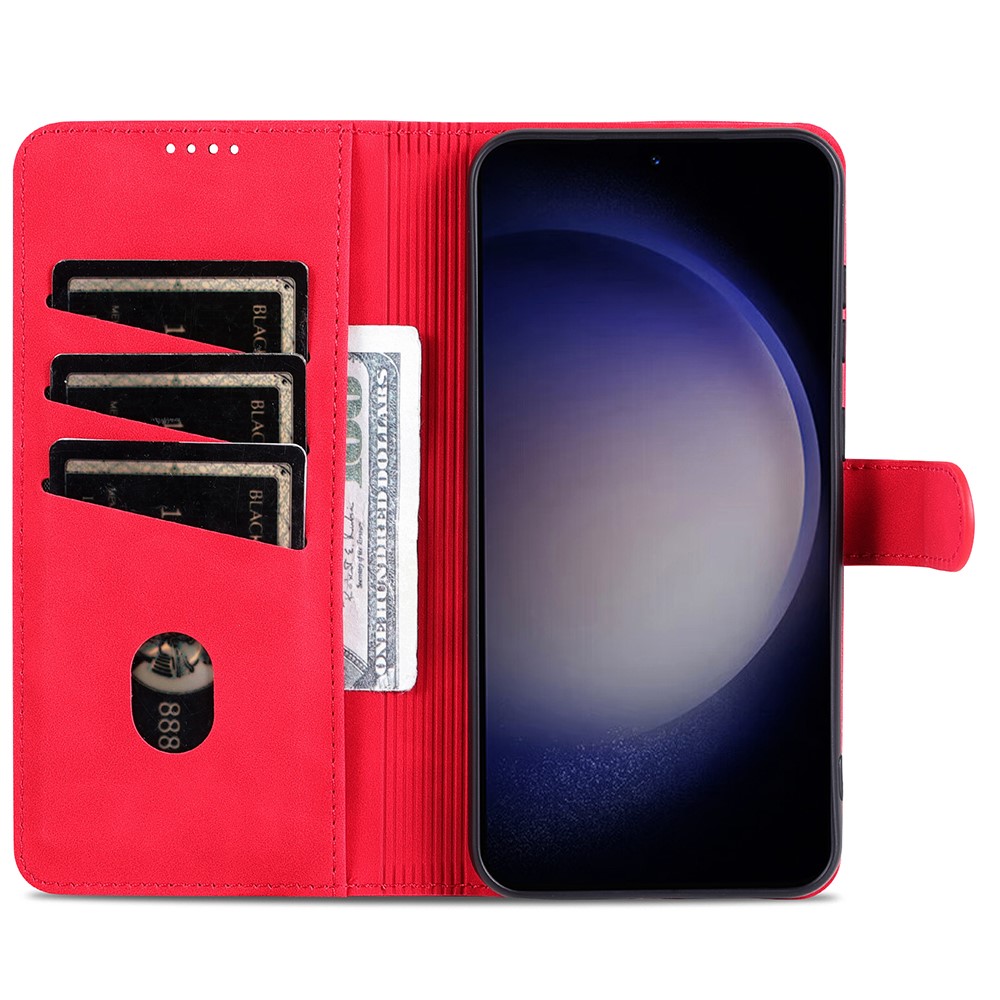 AZNS AZNS Samsung Galaxy S24 FE Fodral Läder Röd