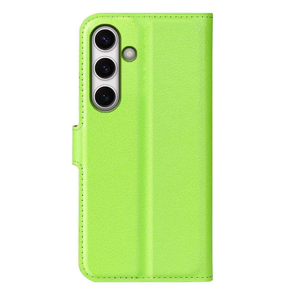  Samsung Galaxy S24 FE Fodral Litchi Läder Textur Grön