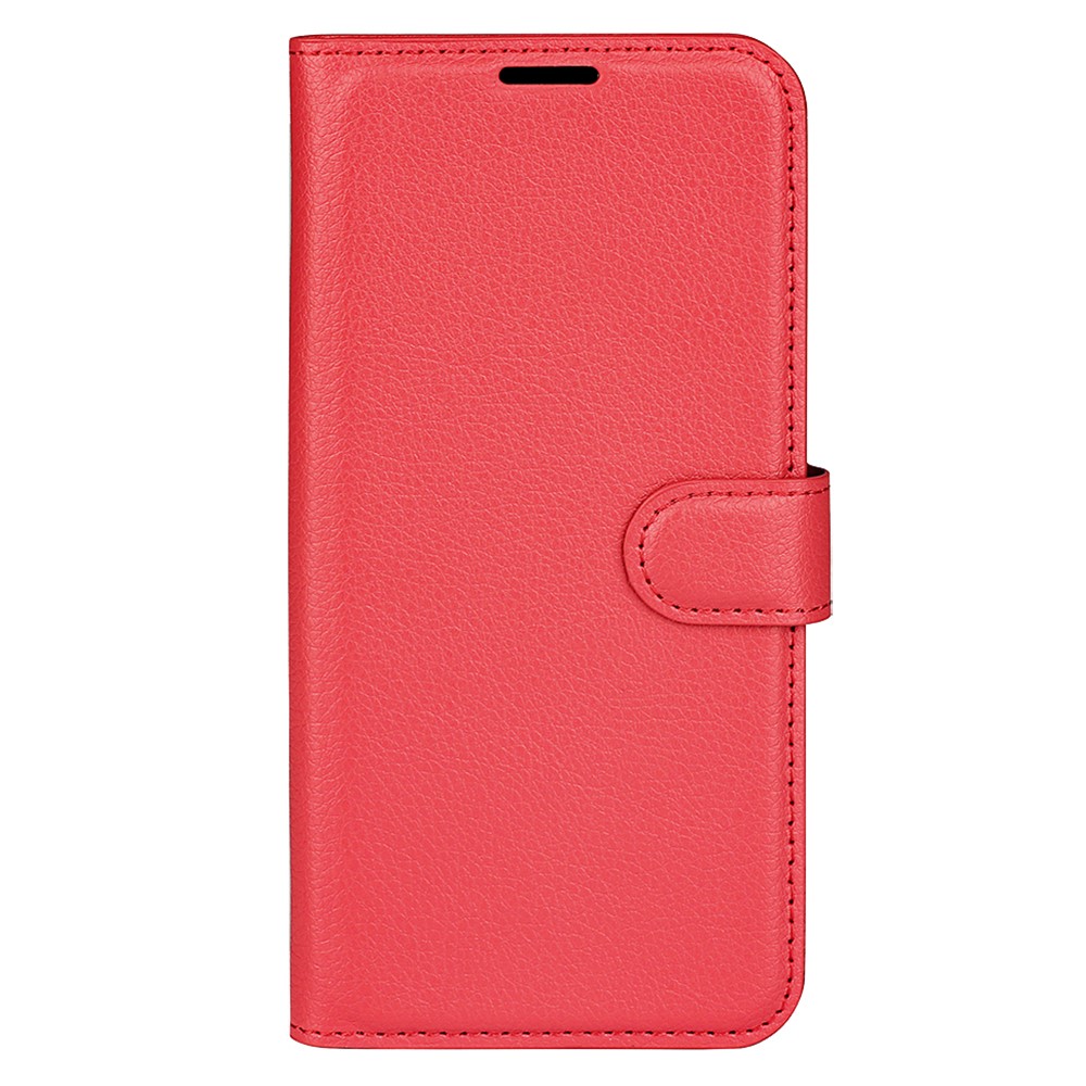  Samsung Galaxy S24 FE Fodral Litchi Läder Textur Röd