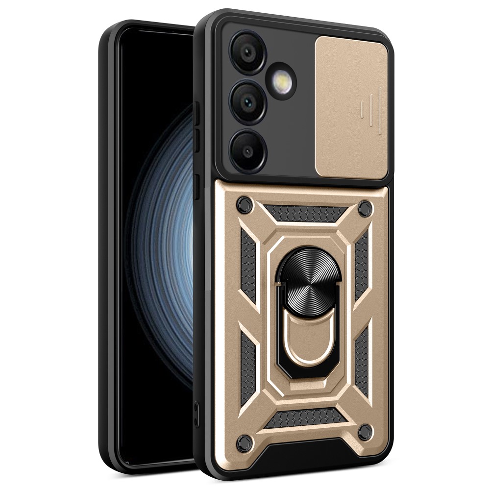  Samsung Galaxy S24 FE Skal CamShield Ring Hybrid Guld
