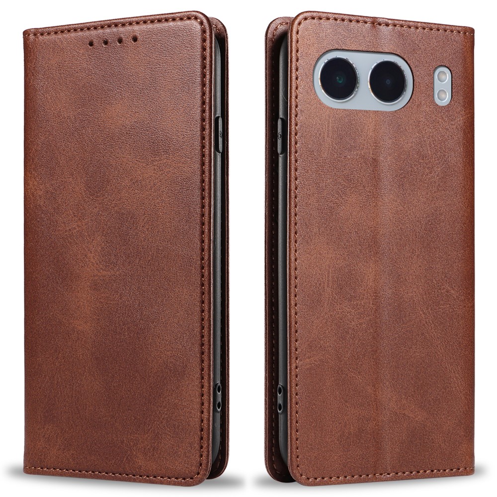  OnePlus Nord 4 Fodral Flip Läder Brun