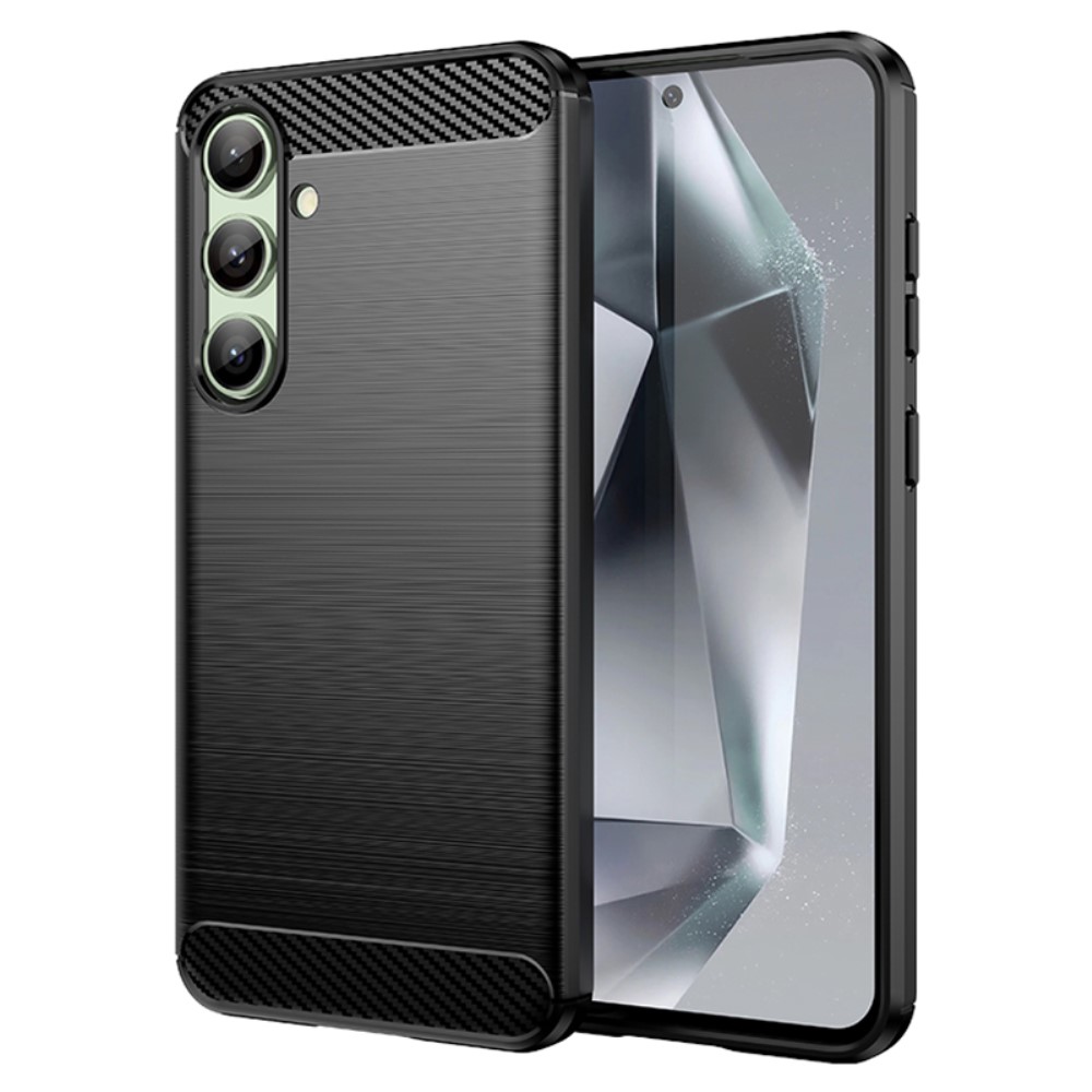 Samsung Galaxy S24 FE Skal Borstad Stål Textur Svart