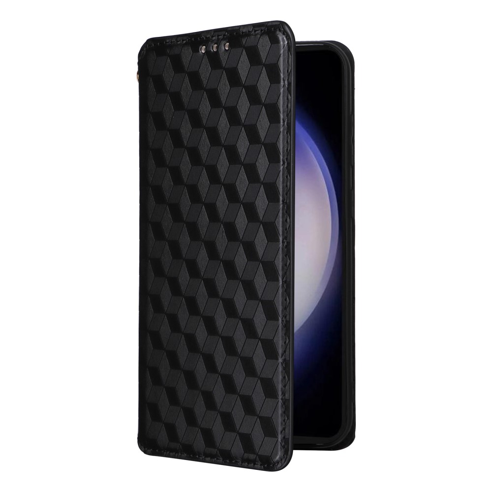  Samsung Galaxy S24 FE Fodral Läder Rhombus Svart