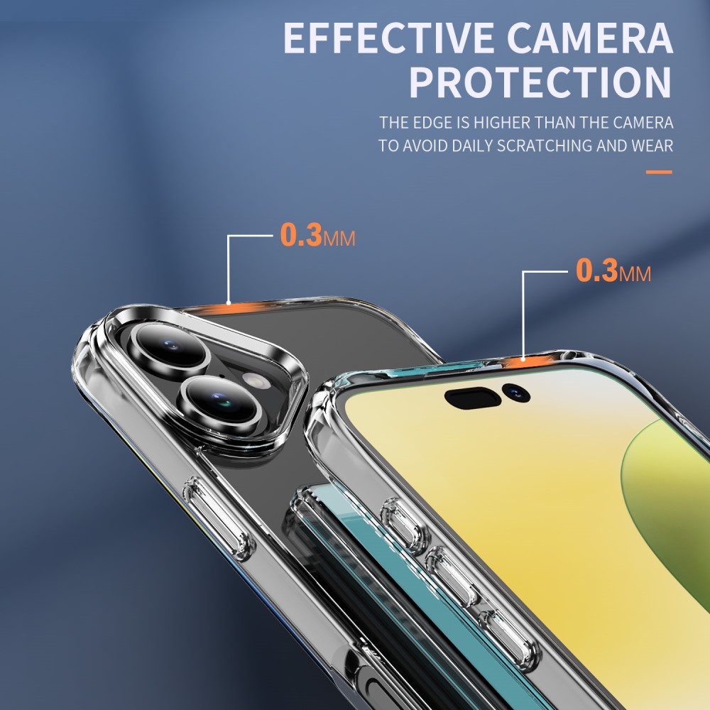  iPhone 16 Skal Med Kortfack Shockproof TPU Transparent