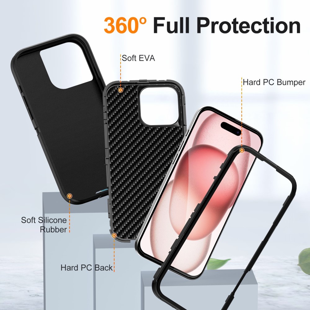 iPhone 16 Pro Skal Xtreme Shockproof Hybrid Svart