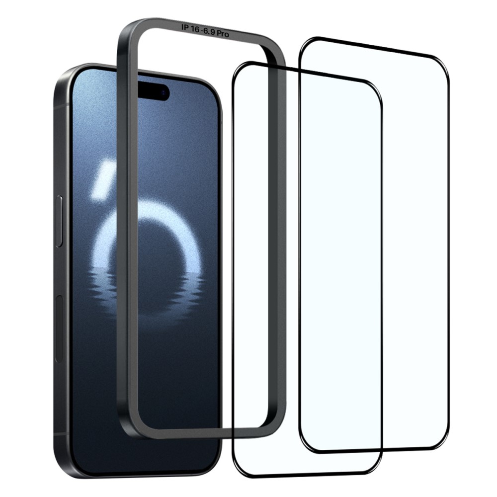 NORTHJO NORTHJO iPhone 16 Pro Max Skärmskydd Heltäckande 2-PACK inkl. Ram