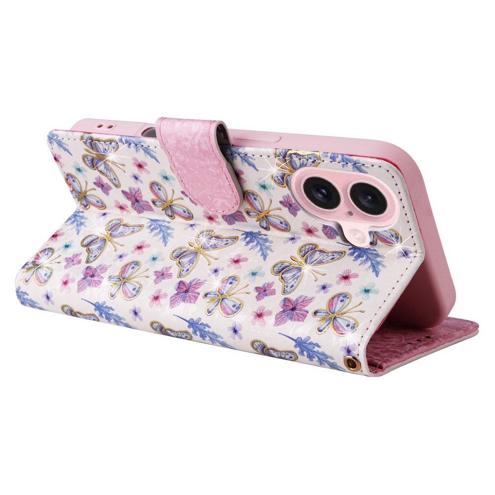  iPhone 16 Fodral Med Tryck Fjärilar / Blommor RFID