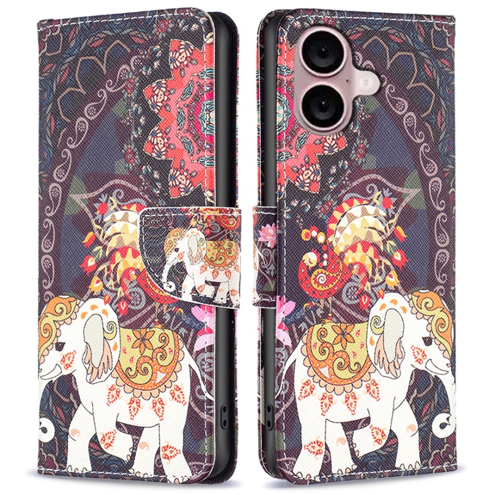  iPhone 16 Fodral Med Tryck Mandala Elefant