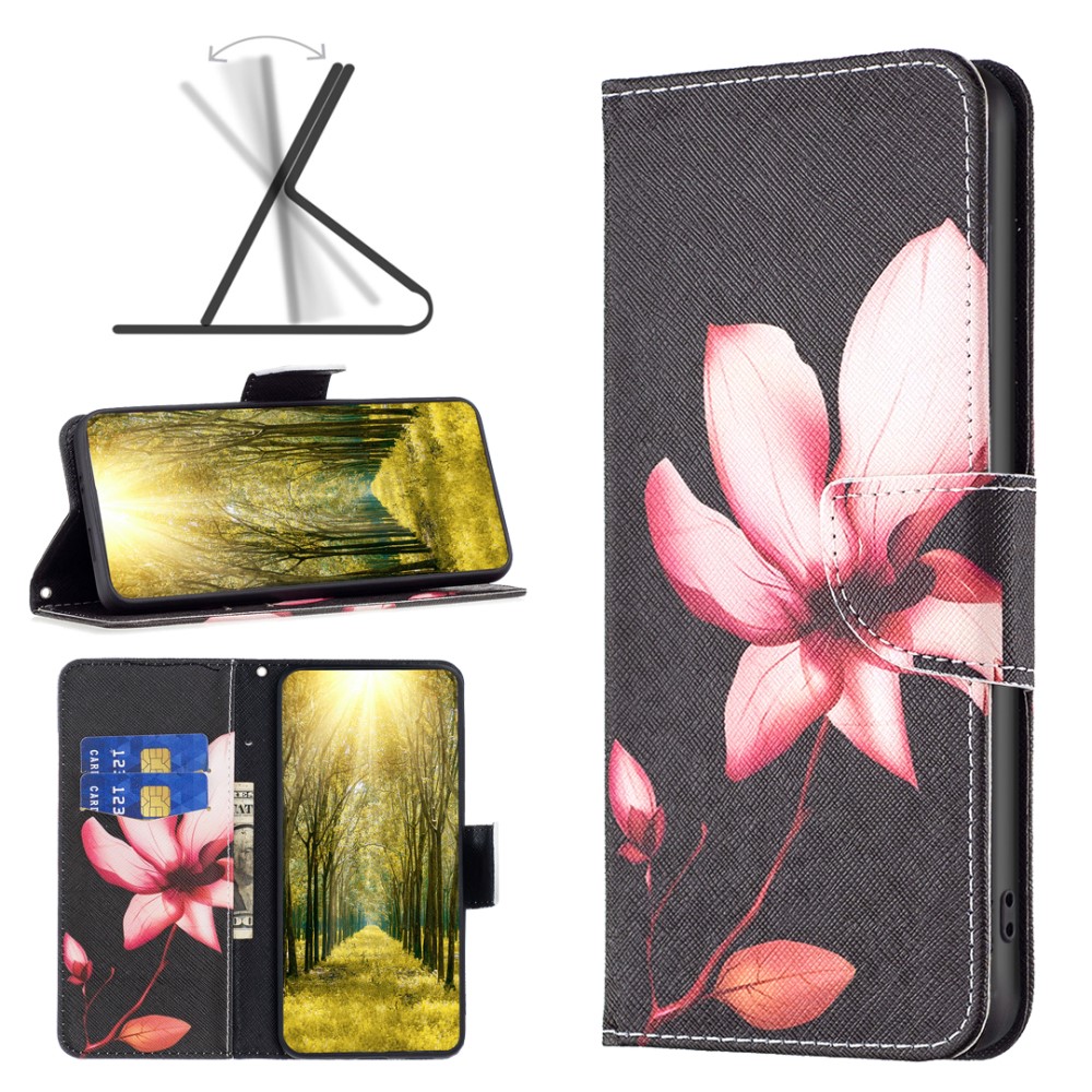  iPhone 16 Fodral Med Tryck Rosa Blomma