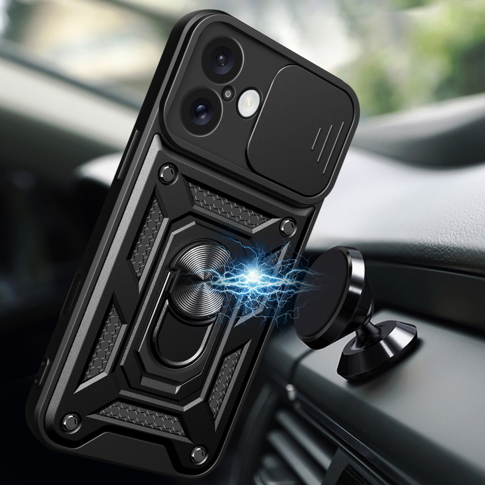  iPhone 16 Skal CamShield Ring Hybrid Silver