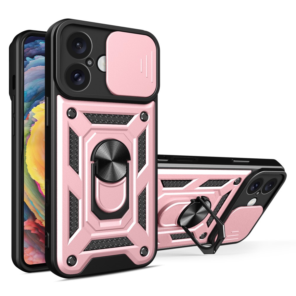  iPhone 16 Skal CamShield Ring Hybrid Roséguld