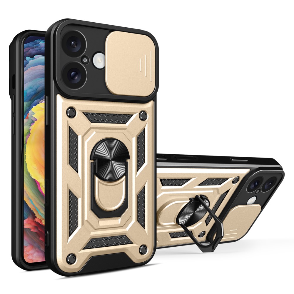  iPhone 16 Skal CamShield Ring Hybrid Guld