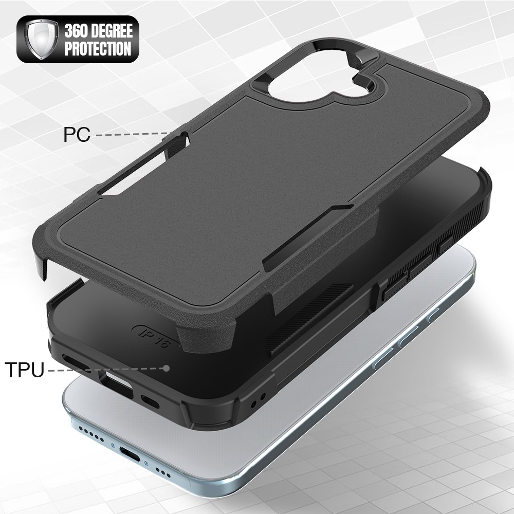  iPhone 16 Skal Extreme Shockproof Hybrid Svart