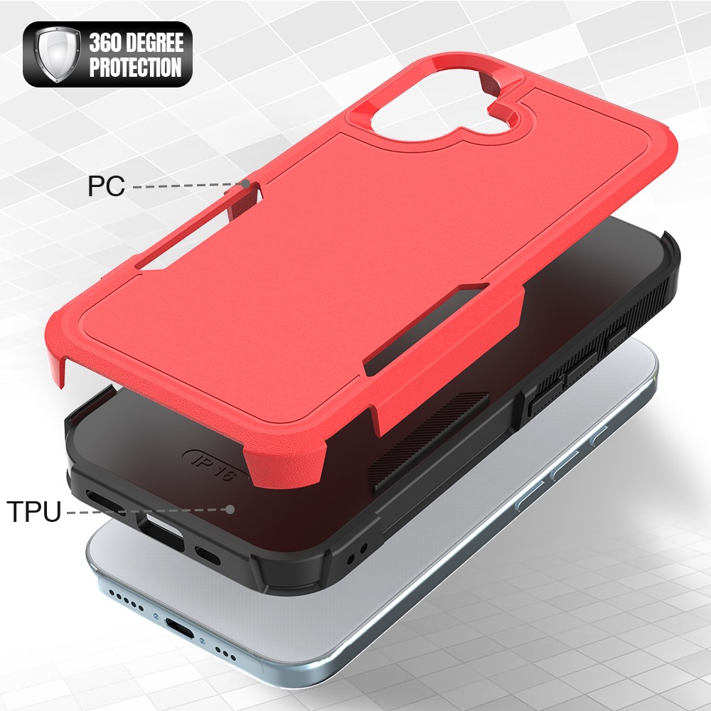  iPhone 16 Skal Extreme Shockproof Hybrid Röd