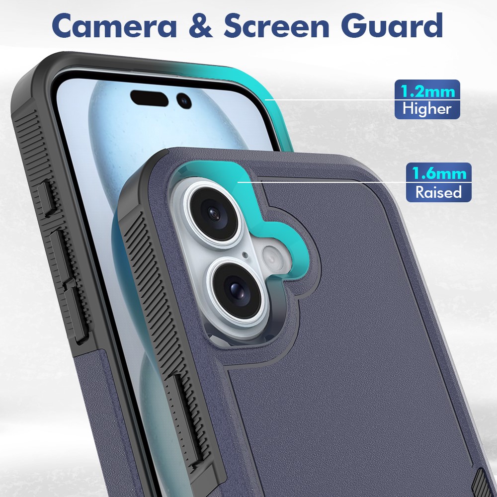  iPhone 16 Skal Extreme Shockproof Hybrid Mörk Blå