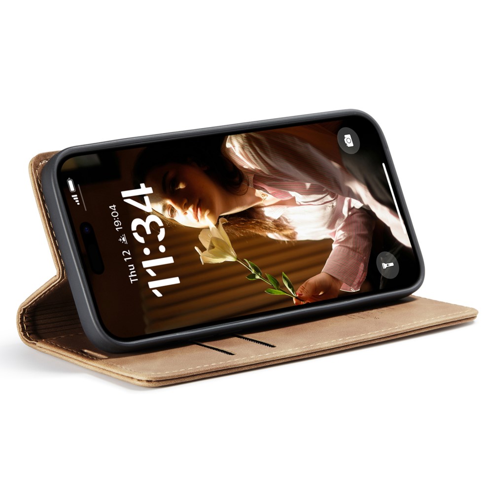 CASEME CASEME iPhone 16 Fodral Flip Läder Brun