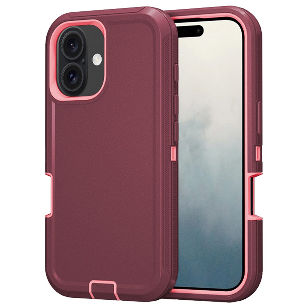  iPhone 16 Skal Extreme Shockproof Hybrid Vinröd