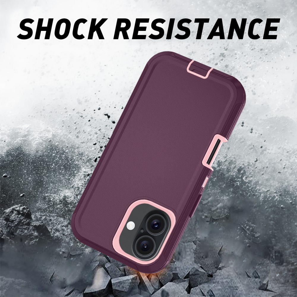  iPhone 16 Skal Extreme Shockproof Hybrid Vinröd