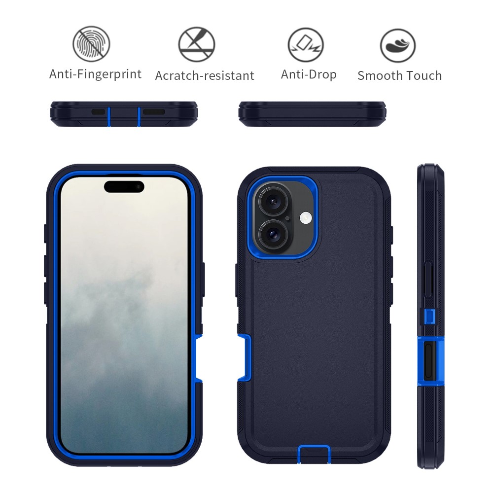  iPhone 16 Skal Extreme Shockproof Hybrid Mörk Blå