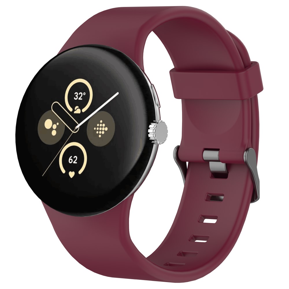  Google Pixel Watch 4 / 3 45 mm Armband Silikon Vinröd