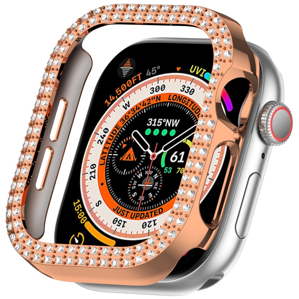  Apple Watch 10 42 mm Skal Rhinestone Roséguld