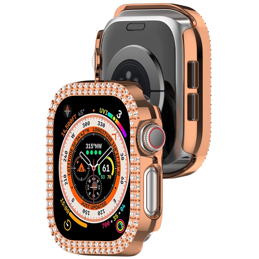  Apple Watch 10 42 mm Skal Rhinestone Roséguld