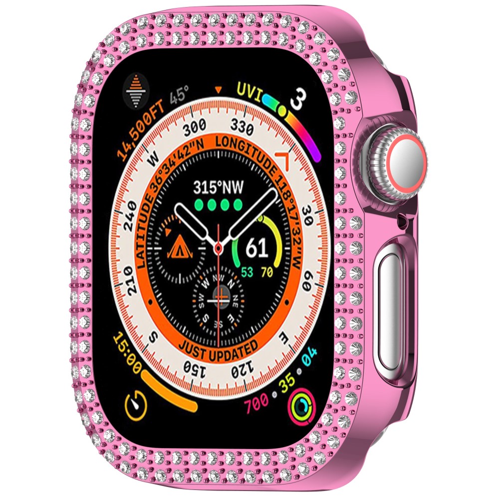  Apple Watch 10 42 mm Skal Rhinestone Rosa