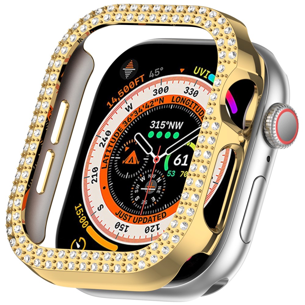  Apple Watch 10 42 mm Skal Rhinestone Guld