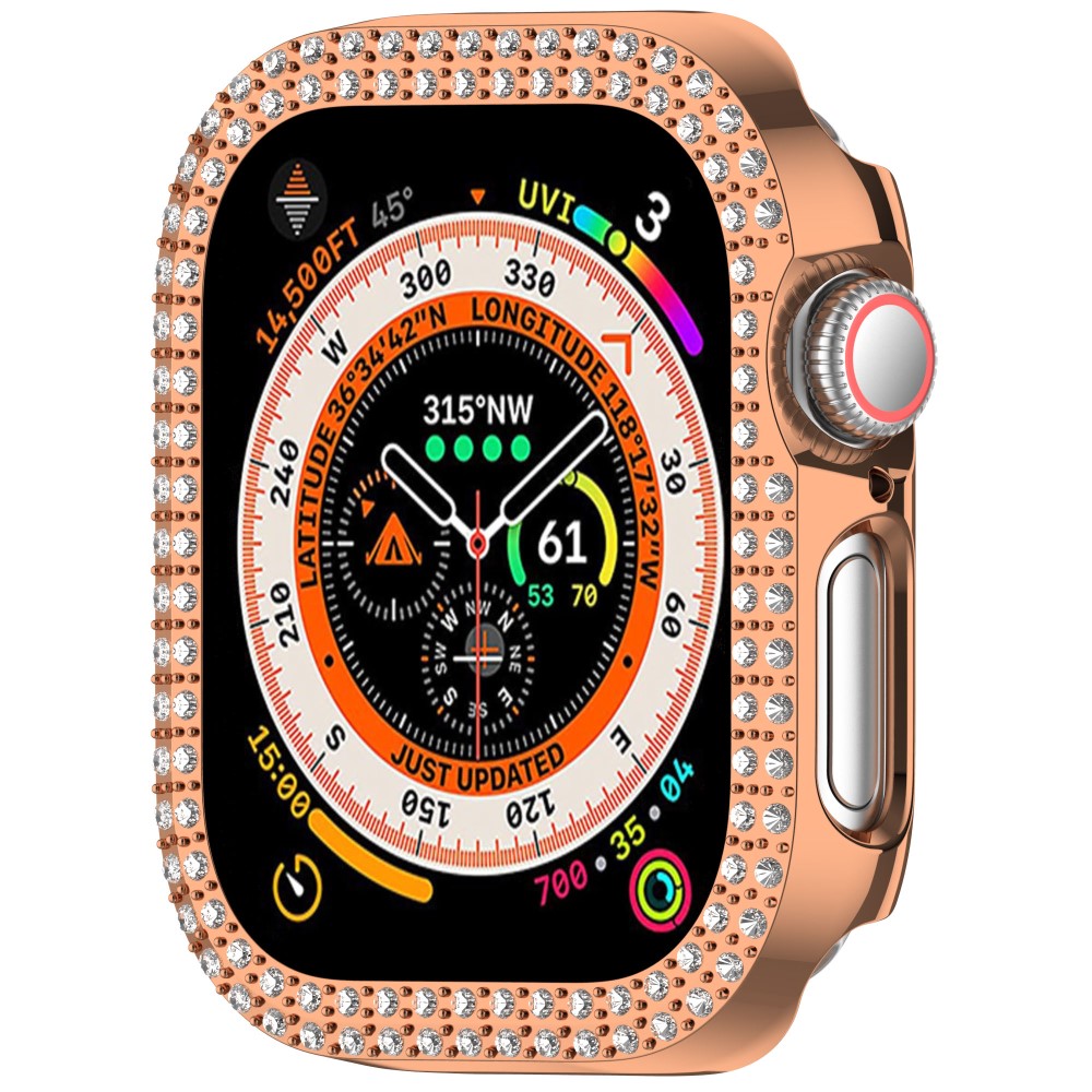  Apple Watch 10 46 mm Skal Rhinestone Roséguld