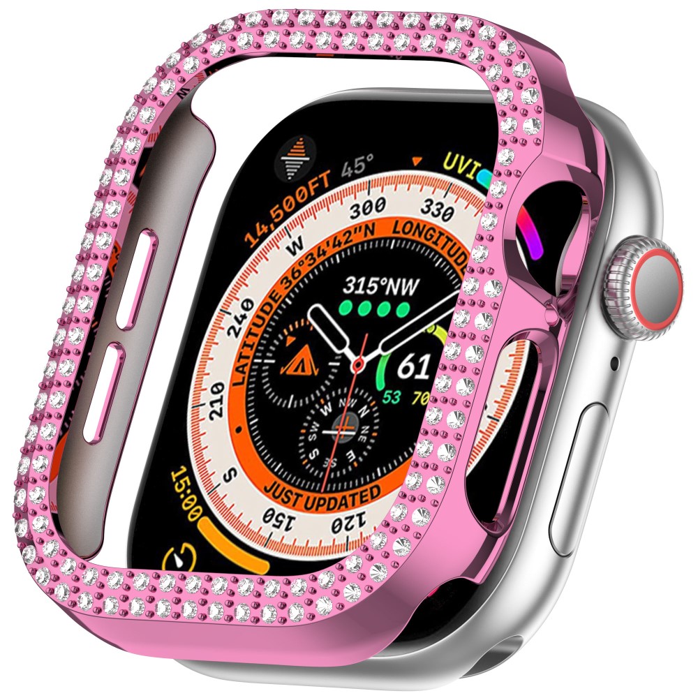  Apple Watch 10 46 mm Skal Rhinestone Rosa