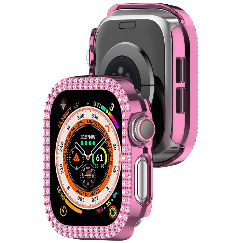  Apple Watch 10 46 mm Skal Rhinestone Rosa