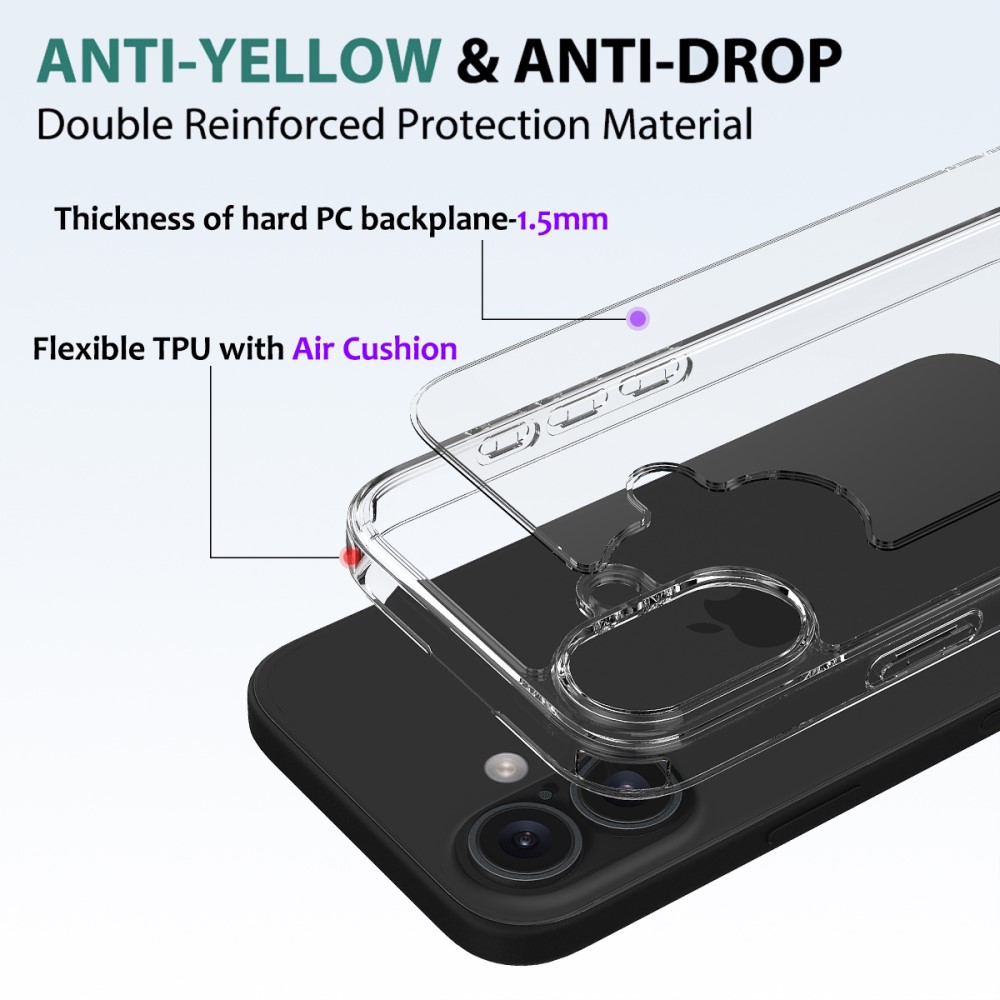  iPhone 16 Plus Skal Akryl/TPU Transparent