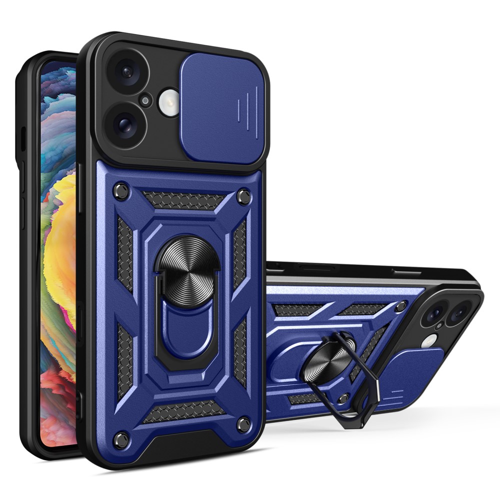  iPhone 16 Plus Skal CamShield Ring Hybrid Blå
