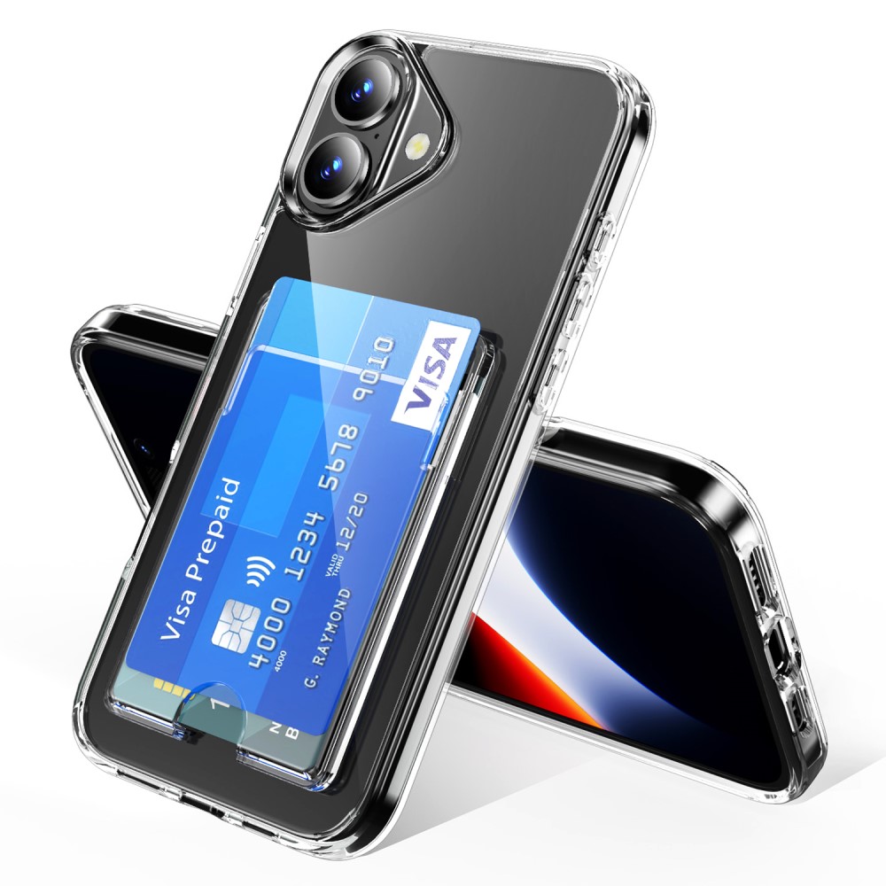  iPhone 16 Plus Skal Med Kortfack Transparent