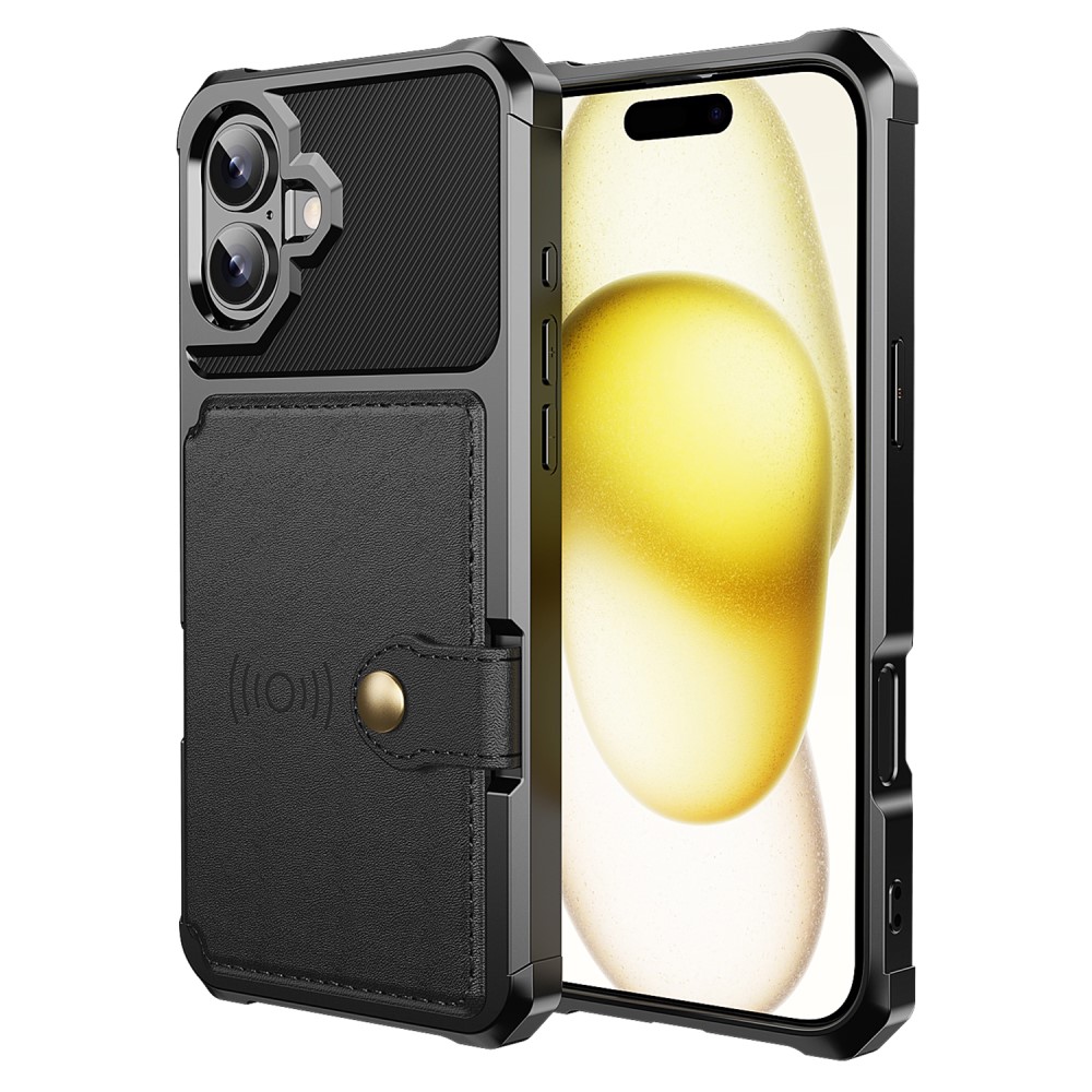  iPhone 16 Plus Skal Med Kortfack Svart