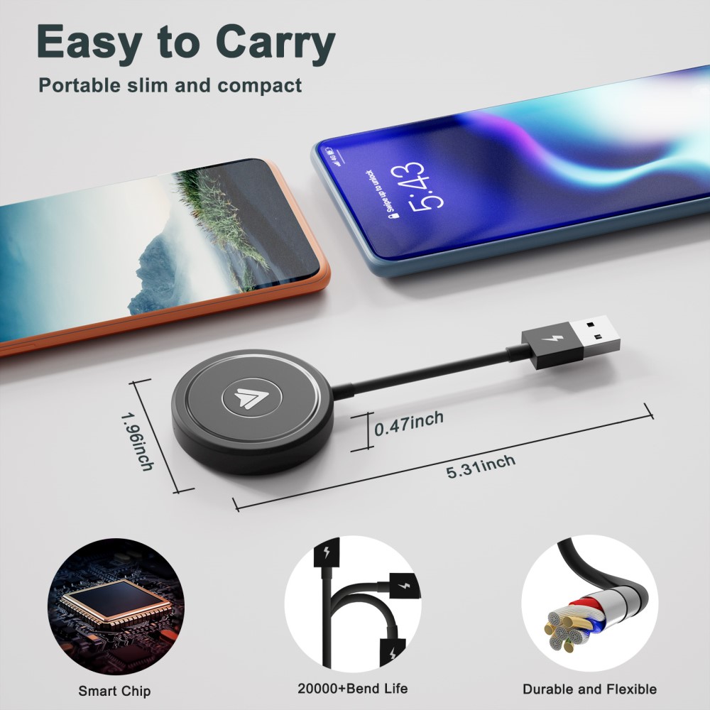  Trådlös Bluetooth Android Auto Adapter Svart