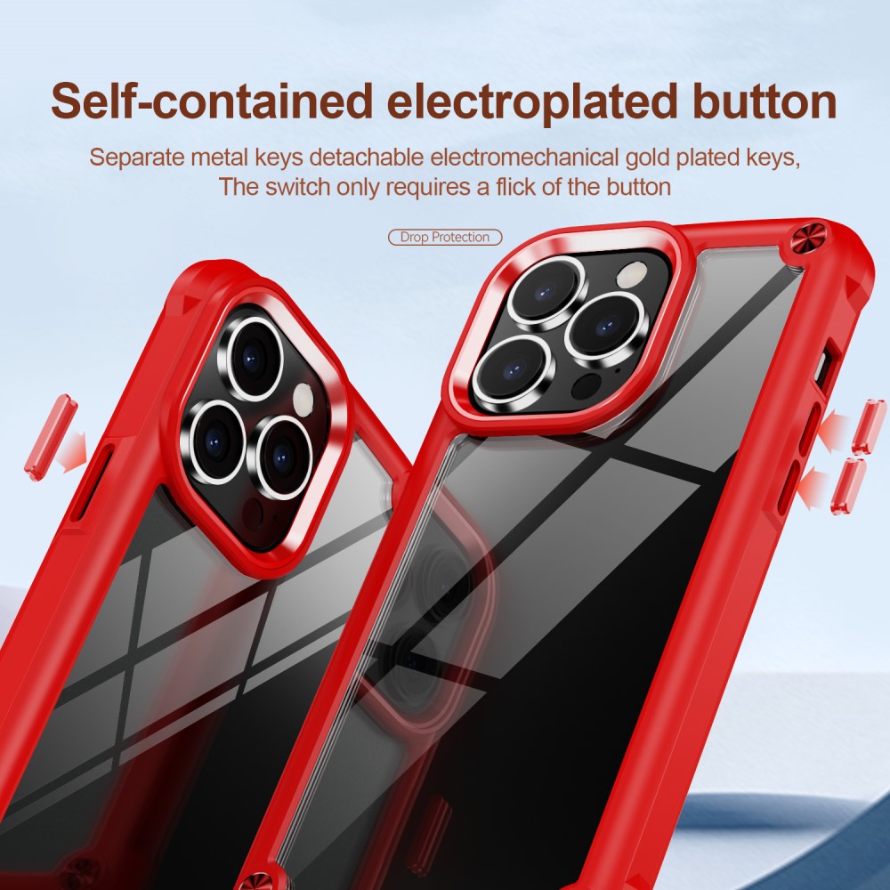  iPhone 16 Pro Max Skal Shockproof Hybrid Armor Röd