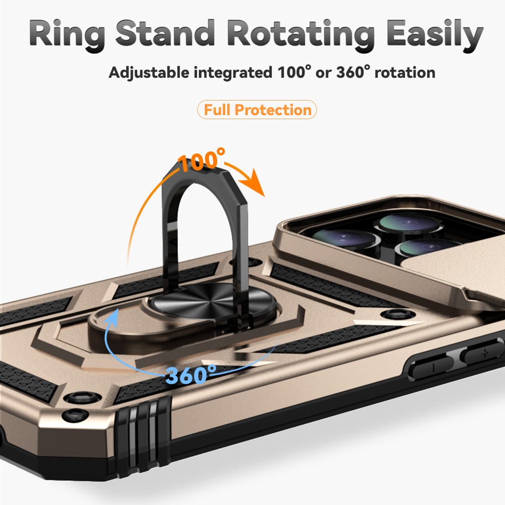  iPhone 16 Pro Skal CamShield Ring Hybrid Guld