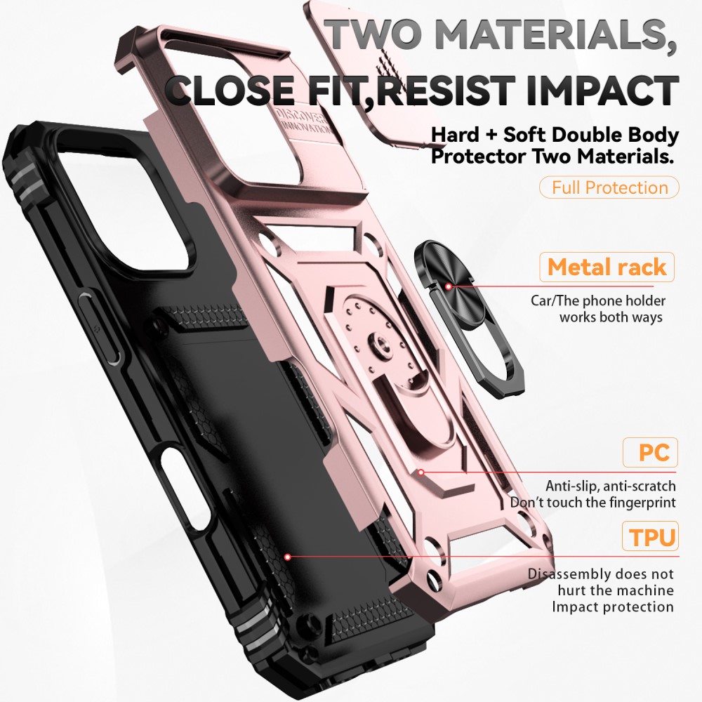  iPhone 16 Pro Max Skal CamShield Ring Hybrid Roséguld