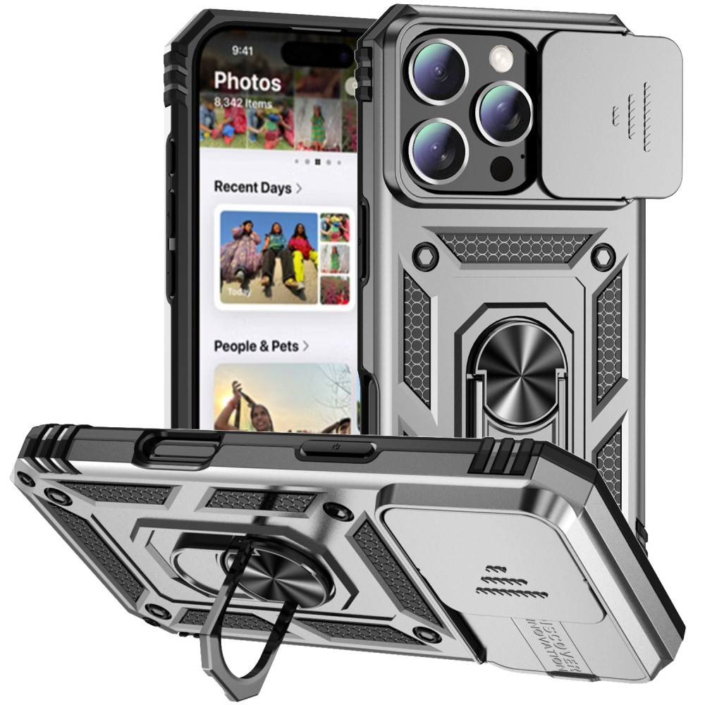  iPhone 16 Pro Max Skal CamShield Ring Hybrid Silver