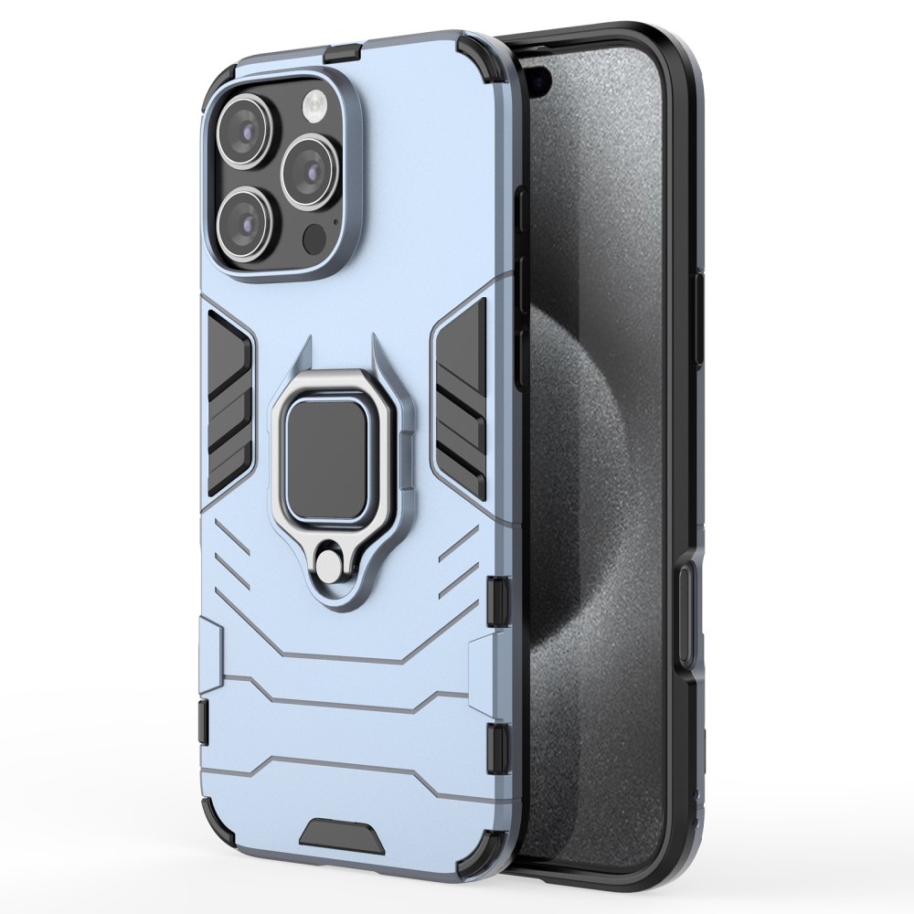  iPhone 16 Pro Max Skal Hybrid Armor Ring Blå