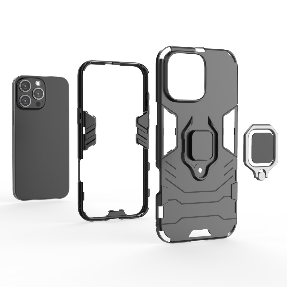  iPhone 16 Pro Max Skal Hybrid Armor Ring Blå