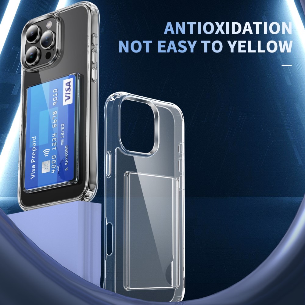  iPhone 16 Pro Skal Med Kortfack TPU Transparent