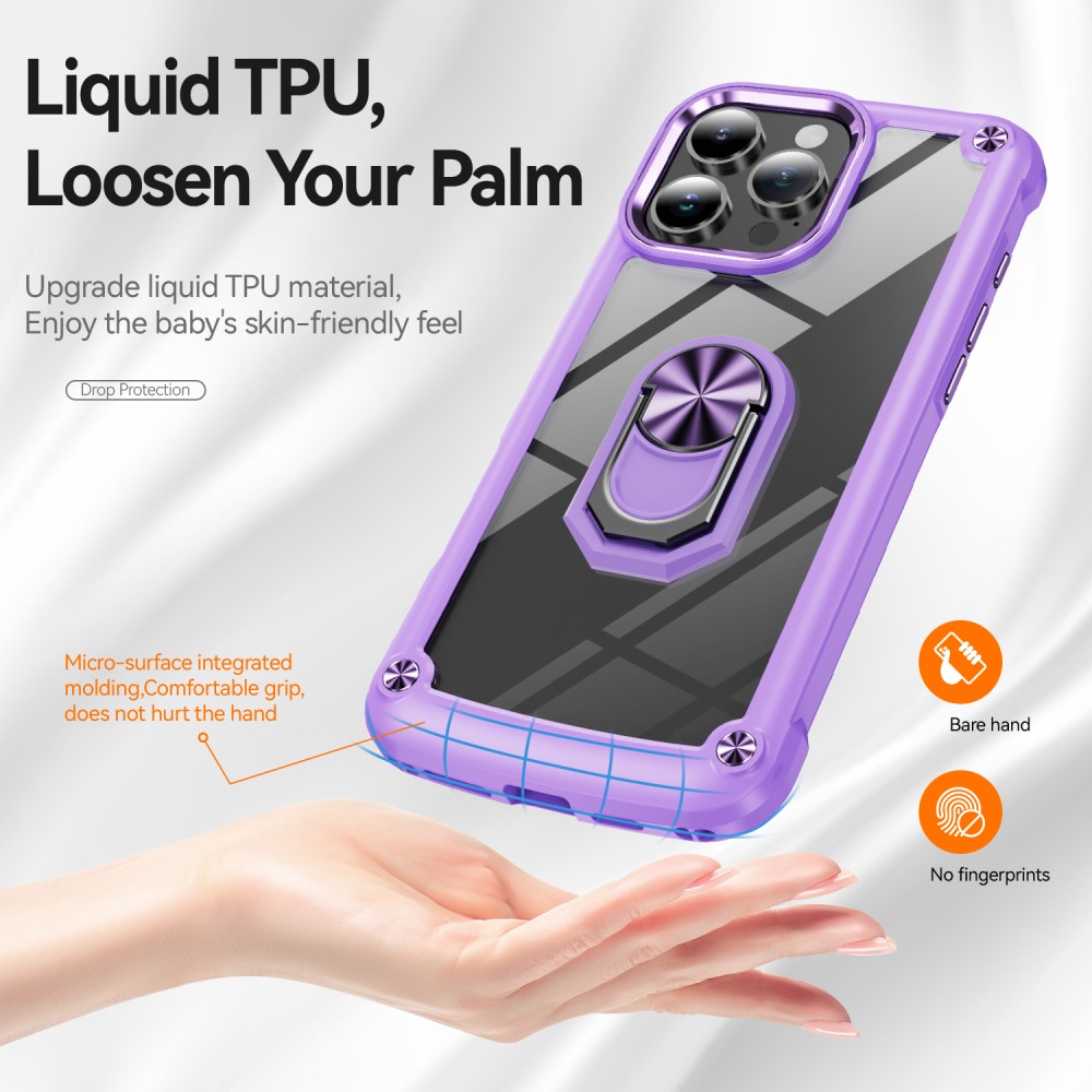  iPhone 16 Pro Max Skal Shockproof Ring Hybrid Lila