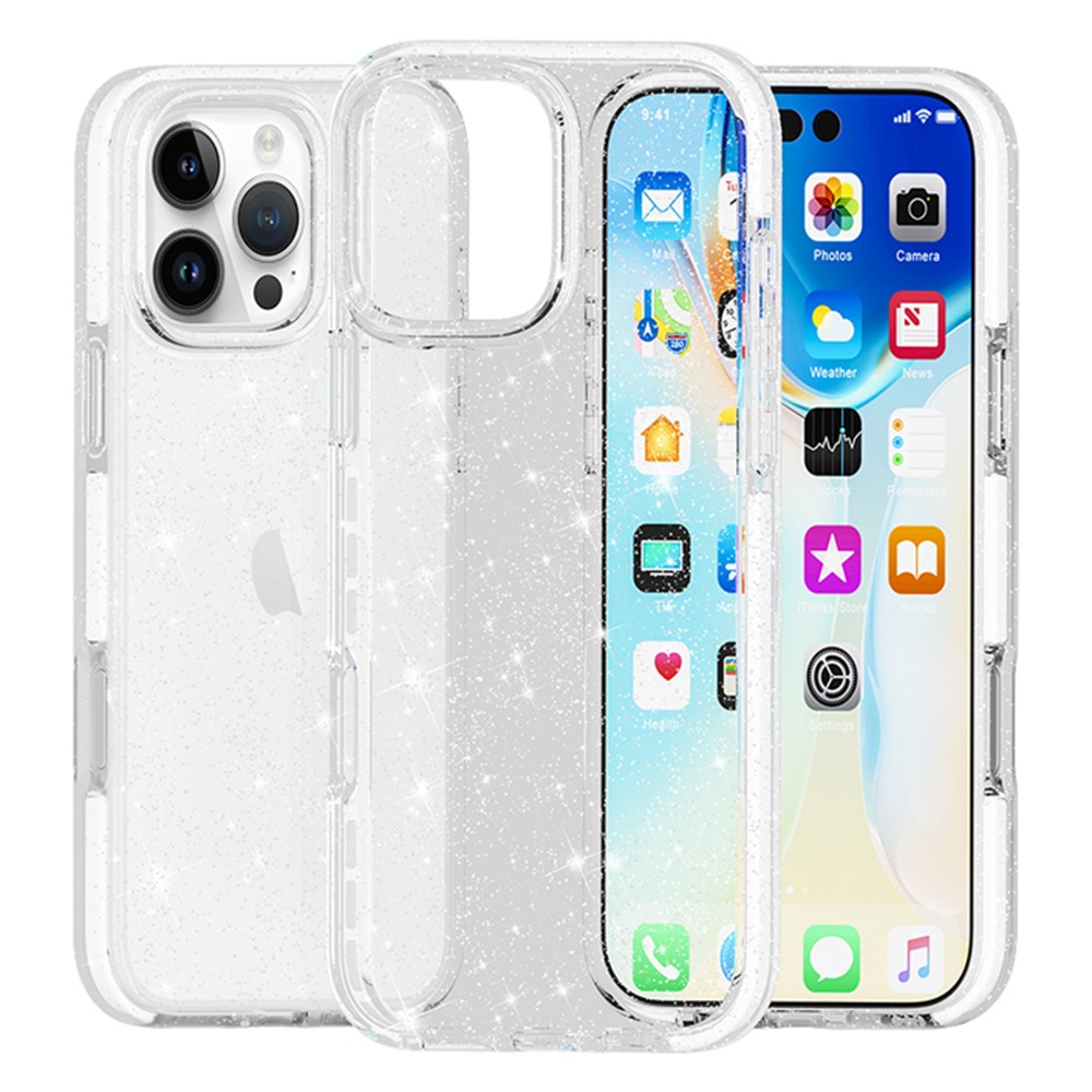  iPhone 16 Pro Max Skal Glitter Transparent