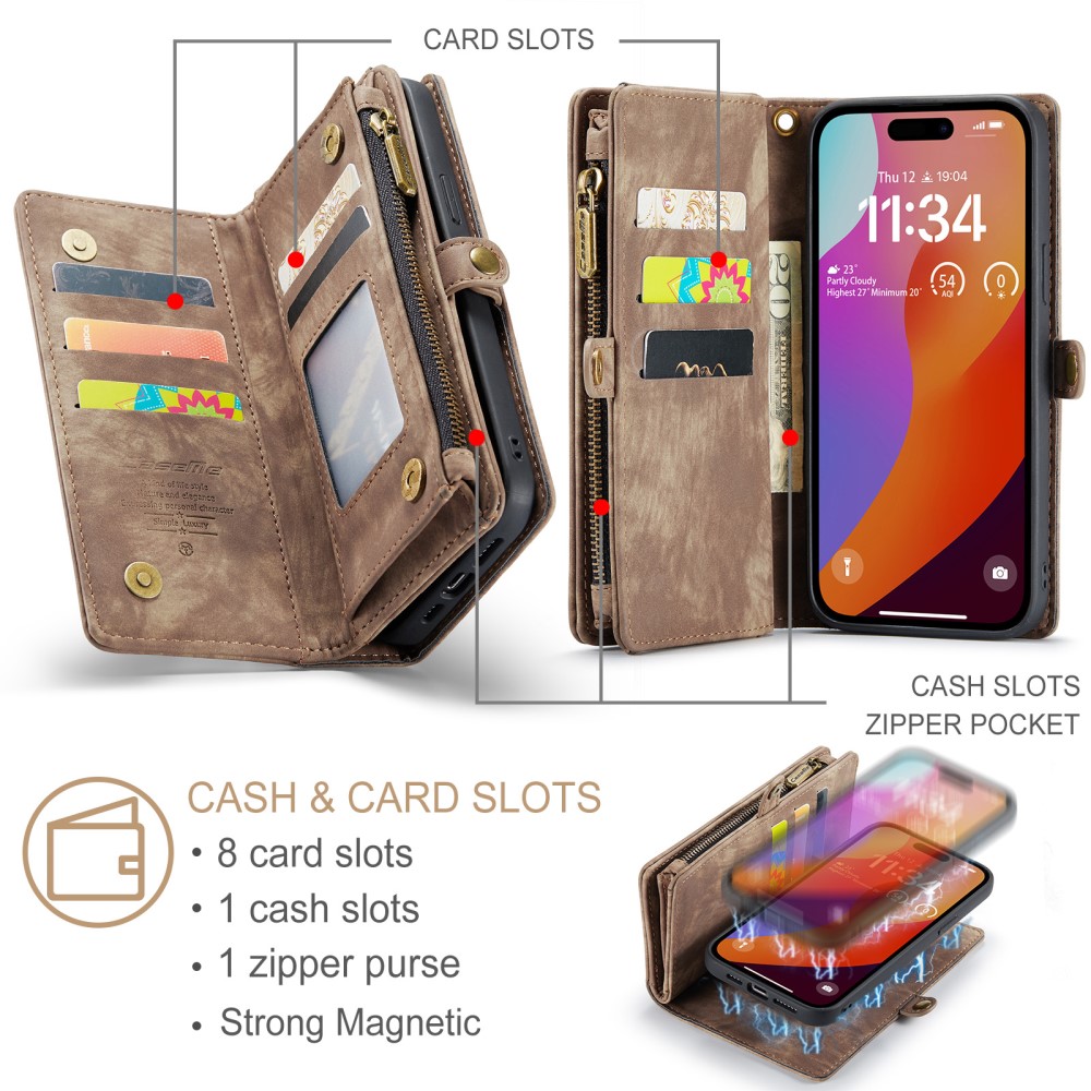 CASEME CASEME iPhone 16 Pro Max Fodral Multifunktionell Brun
