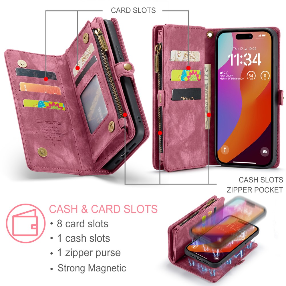 CASEME CASEME iPhone 16 Pro Fodral Multifunktionell Röd