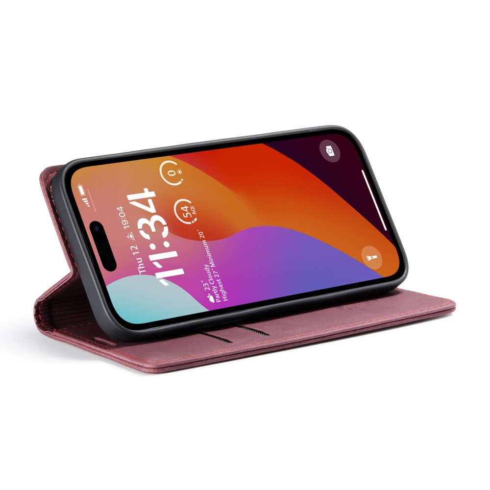 CASEME CASEME iPhone 16 Pro Max Fodral Flip Retro Läder Röd