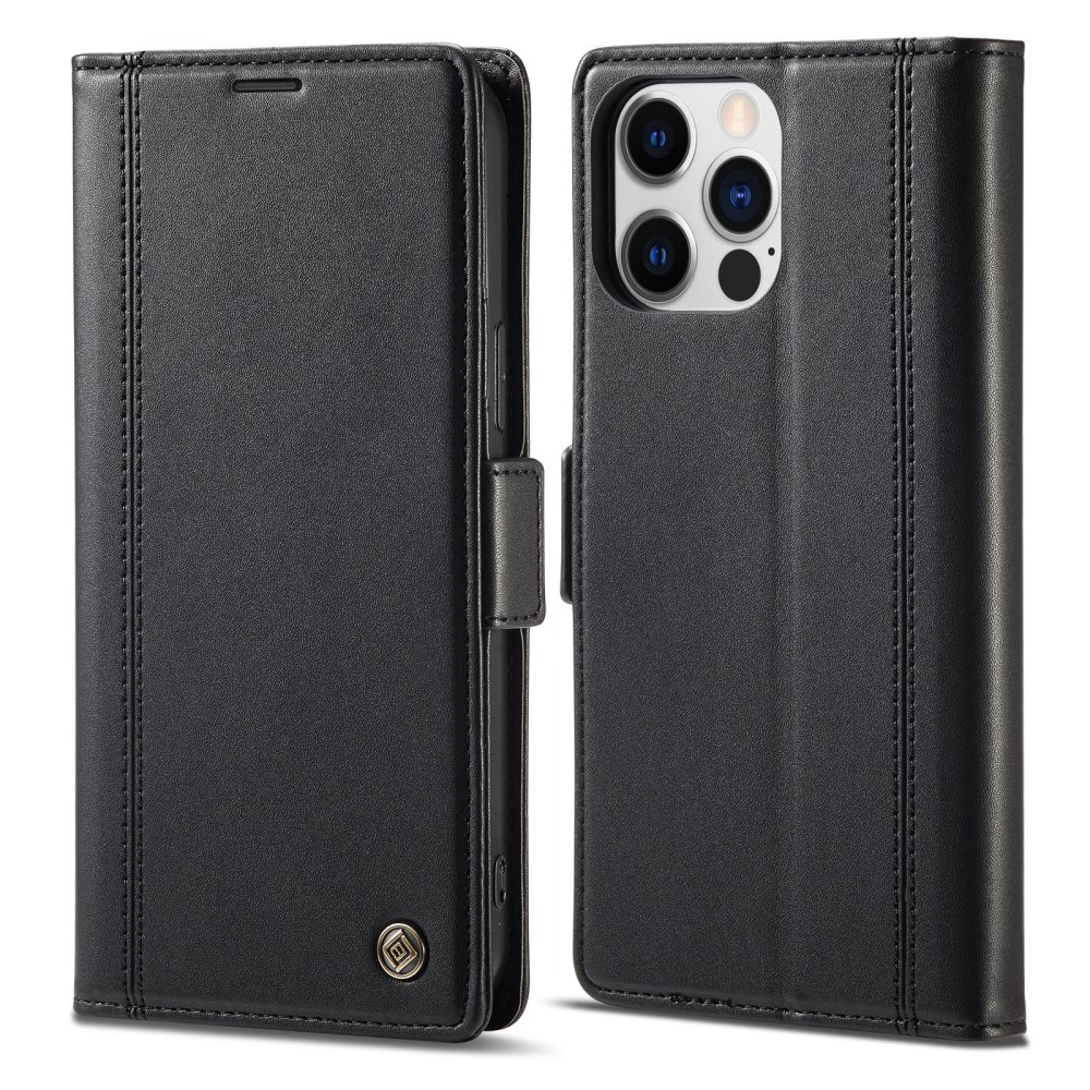 LC.IMEEKE LC.IMEEKE iPhone 16 Pro Fodral Läder Svart