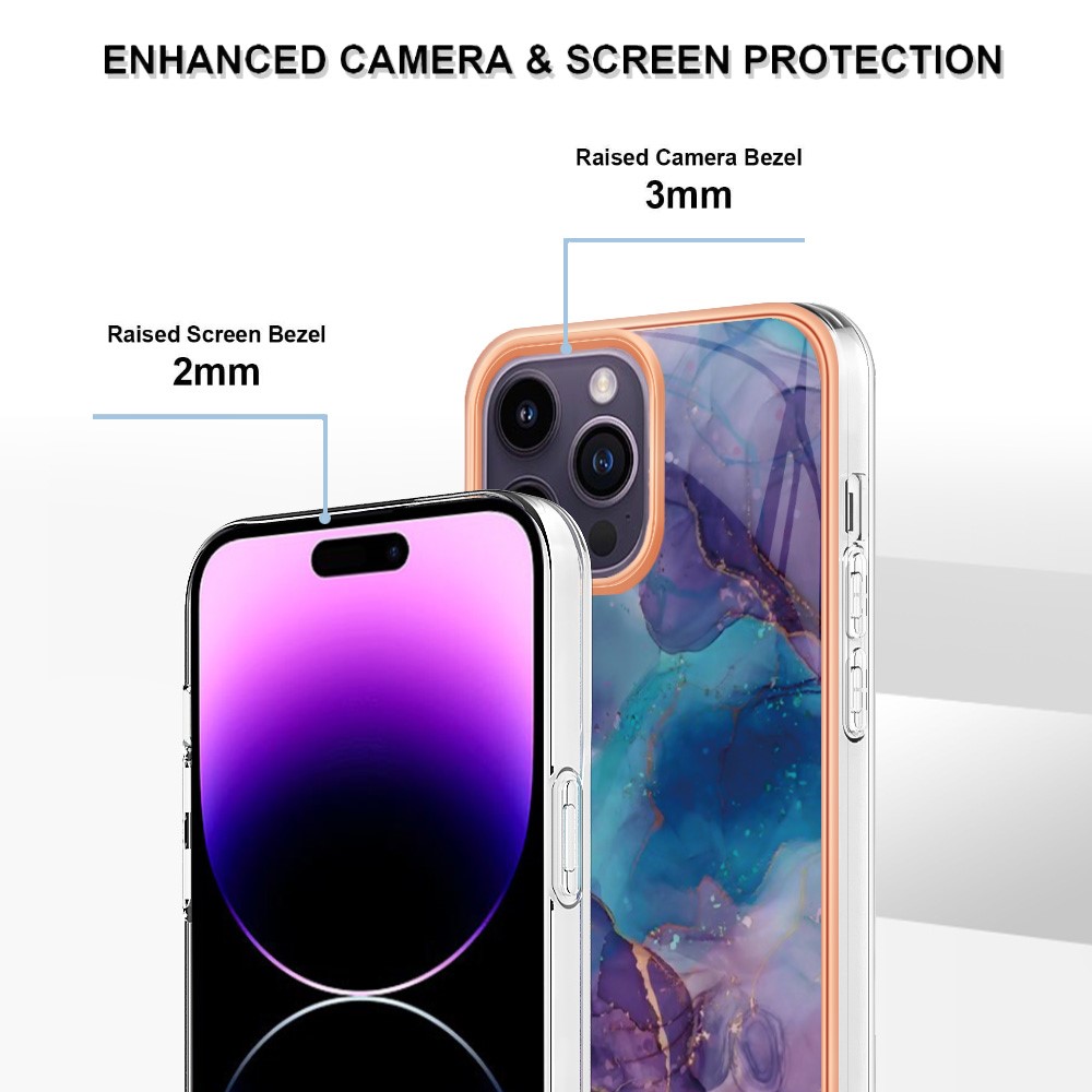  iPhone 16 Pro Skal TPU Marmor Lila